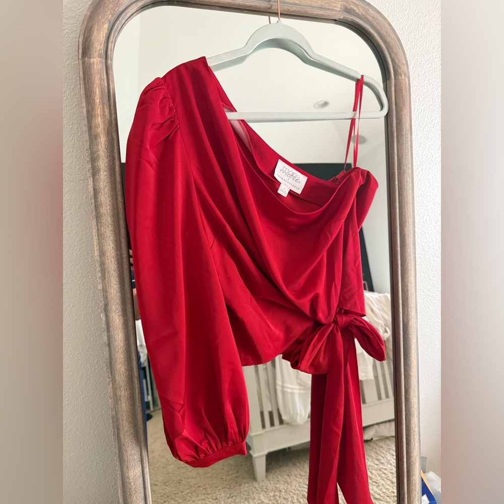 Anthropologie Vibrant Red Blouse